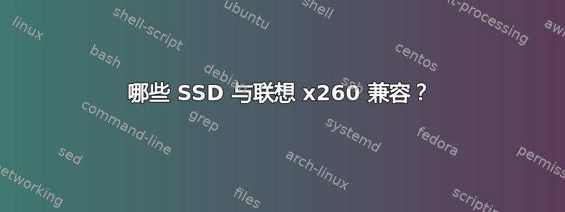 哪些 SSD 与联想 x260 兼容？