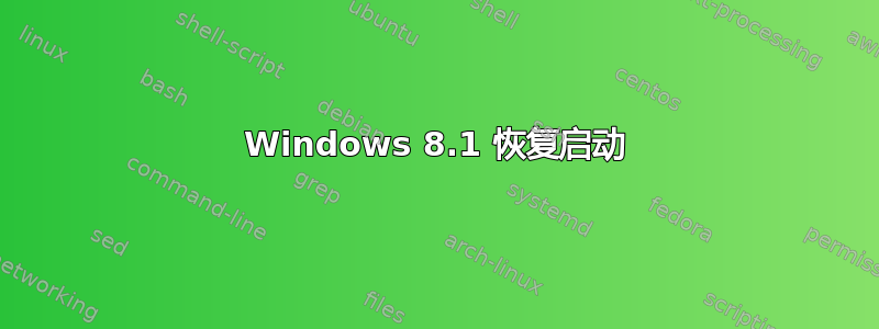 Windows 8.1 恢复启动