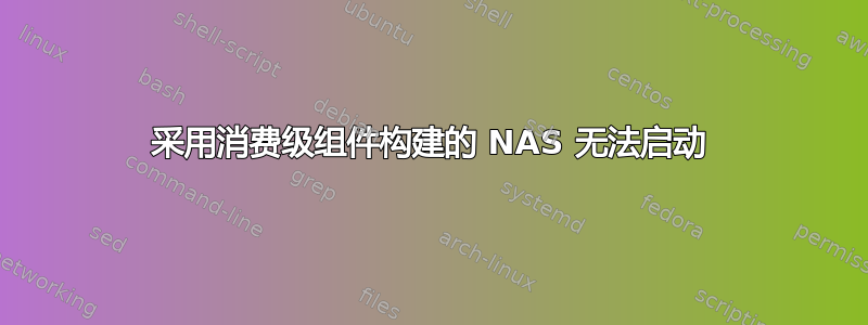 采用消费级组件构建的 NAS 无法启动