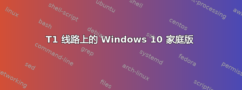 T1 线路上的 Windows 10 家庭版