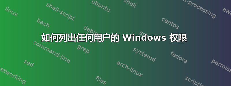 如何列出任何用户的 Windows 权限