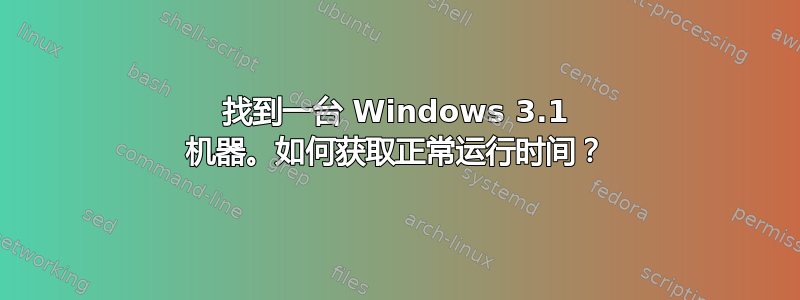 找到一台 Windows 3.1 机器。如何获取正常运行时间？