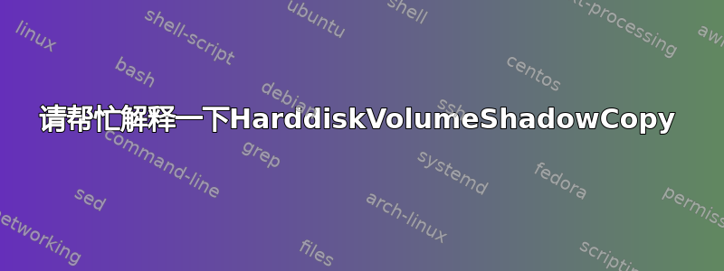 请帮忙解释一下HarddiskVolumeShadowCopy