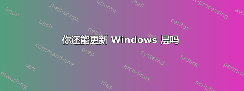 你还能更新 Windows 层吗