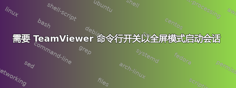 需要 TeamViewer 命令行开关以全屏模式启动会话