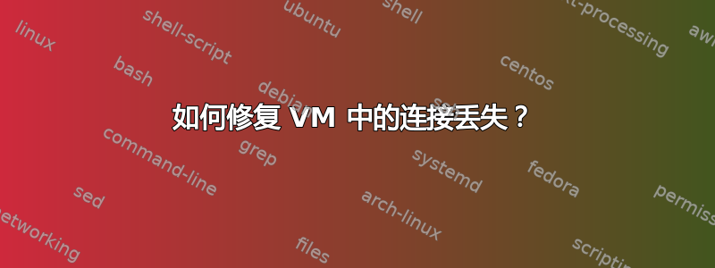 如何修复 VM 中的连接丢失？