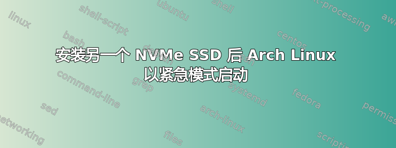 安装另一个 NVMe SSD 后 Arch Linux 以紧急模式启动