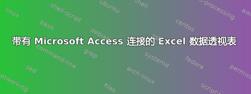 带有 Microsoft Access 连接的 Excel 数据透视表