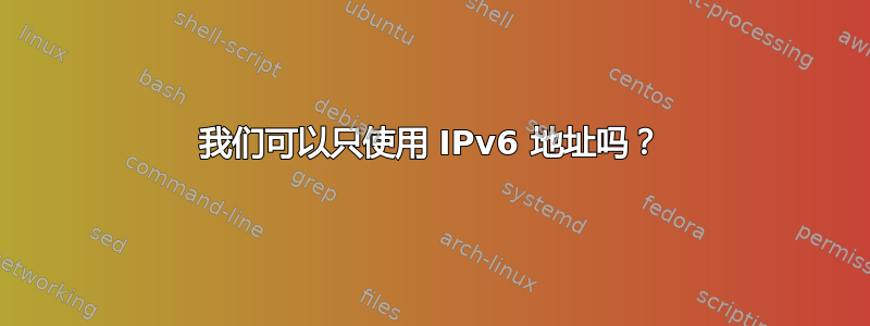 我们可以只使用 IPv6 地址吗？