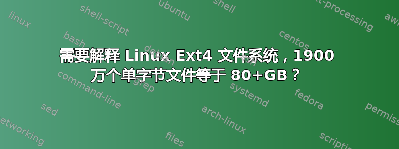 需要解释 Linux Ext4 文件系统，1900 万个单字节文件等于 80+GB？