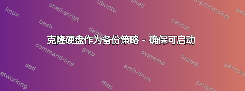 克隆硬盘作为备份策略 - 确保可启动