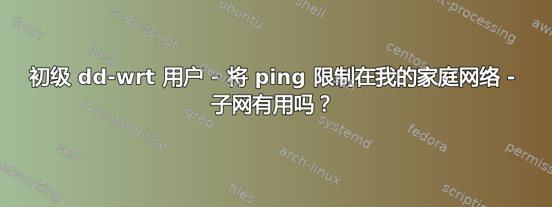 初级 dd-wrt ​​用户 - 将 ping 限制在我的家庭网络 - 子网有用吗？