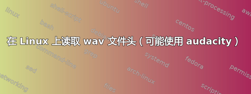 在 Linux 上读取 wav 文件头（可能使用 audacity）