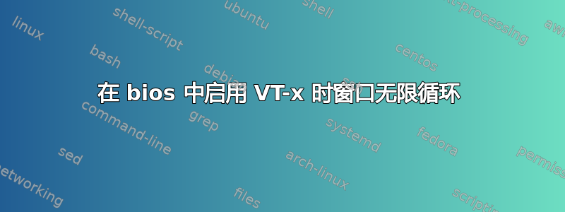 在 bios 中启用 VT-x 时窗口无限循环