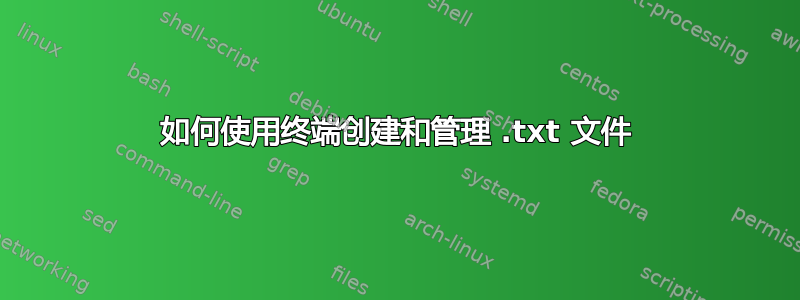 如何使用终端创建和管理 .txt 文件