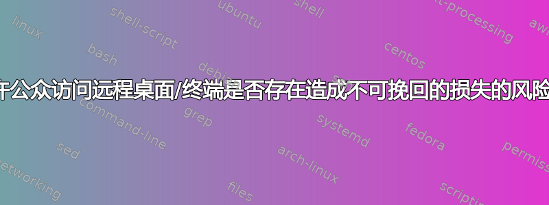 允许公众访问远程桌面/终端是否存在造成不可挽回的损失的风险？