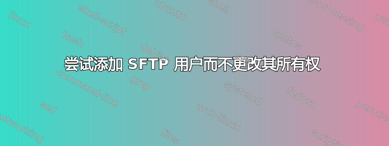 尝试添加 SFTP 用户而不更改其所有权