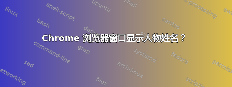 Chrome 浏览器窗口显示人物姓名？