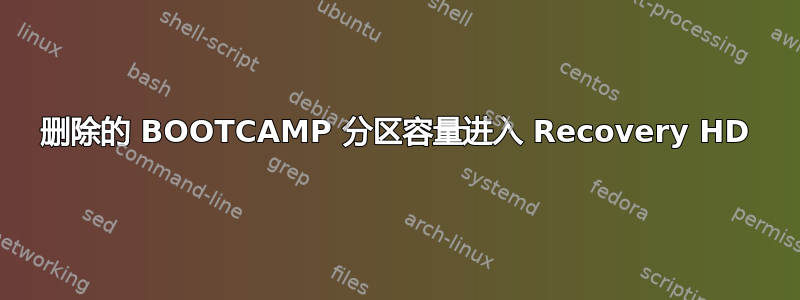 删除的 BOOTCAMP 分区容量进入 Recovery HD