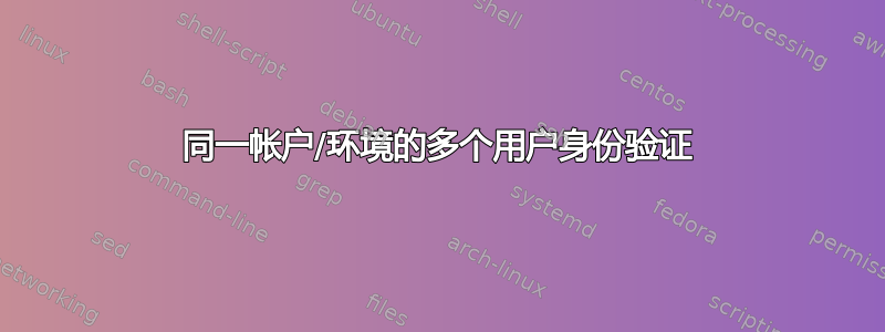 同一帐户/环境的多个用户身份验证