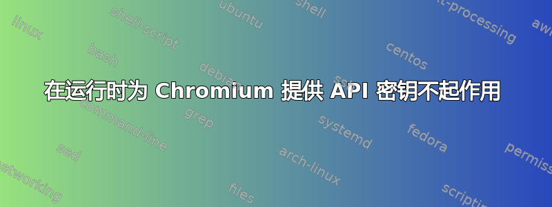 在运行时为 Chromium 提供 API 密钥不起作用