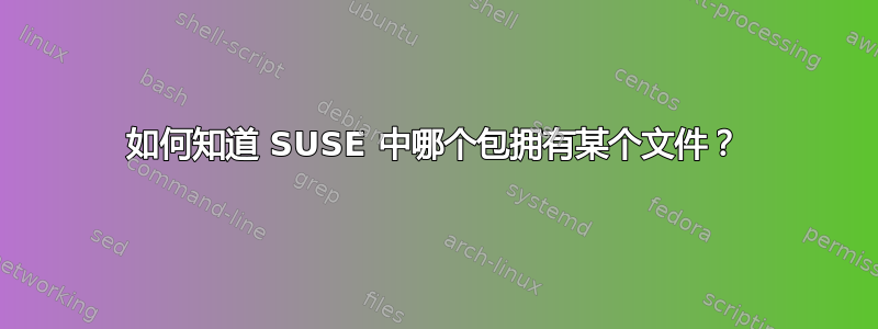 如何知道 SUSE 中哪个包拥有某个文件？