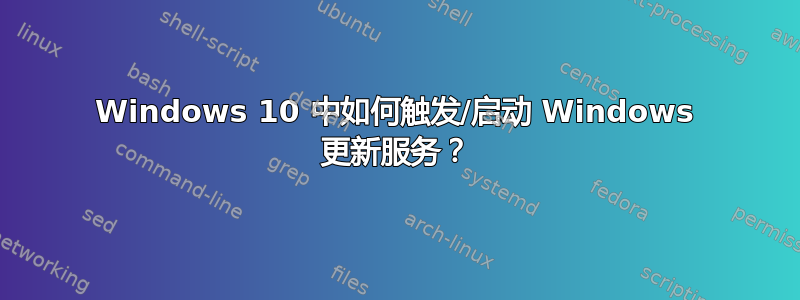 Windows 10 中如何触发/启​​动 Windows 更新服务？