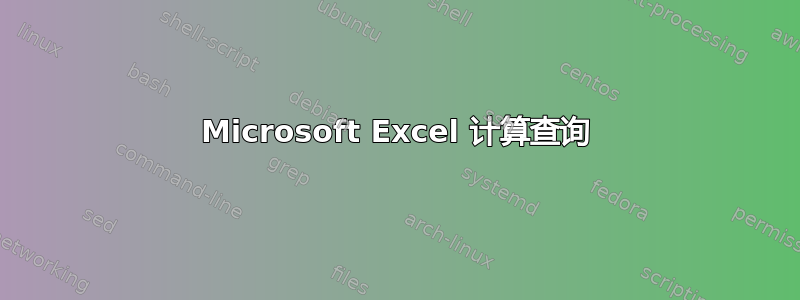 Microsoft Excel 计算查询