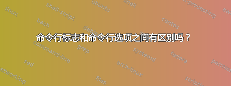 命令行标志和命令行选项之间有区别吗？