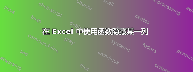 在 Excel 中使用函数隐藏某一列