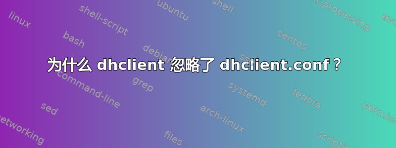 为什么 dhclient 忽略了 dhclient.conf？