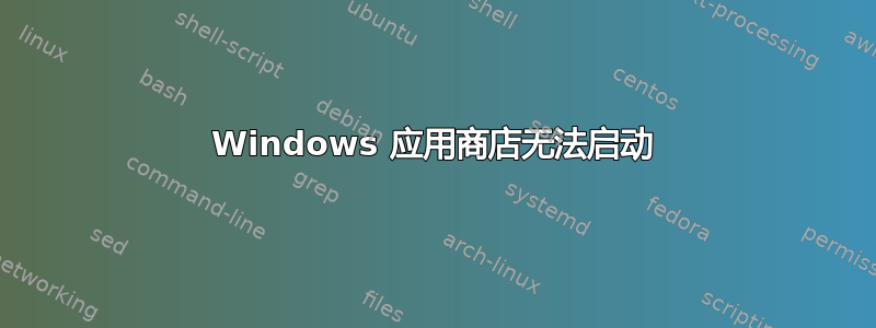 Windows 应用商店无法启动