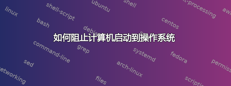 如何阻止计算机启动到操作系统