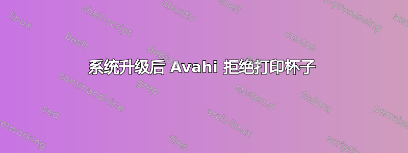 系统升级后 Avahi 拒绝打印杯子