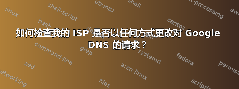 如何检查我的 ISP 是否以任何方式更改对 Google DNS 的请求？