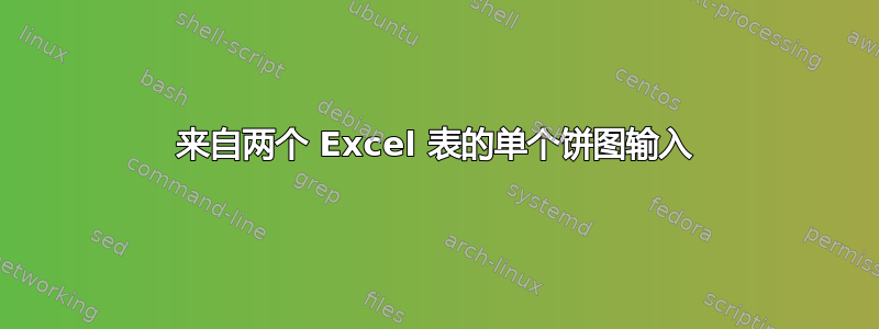 来自两个 Excel 表的单个饼图输入