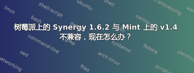 树莓派上的 Synergy 1.6.2 与 Mint 上的 v1.4 不兼容，现在怎么办？