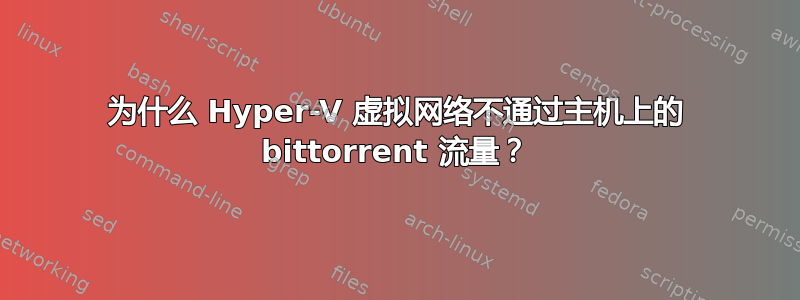 为什么 Hyper-V 虚拟网络不通过主机上的 bittorrent 流量？