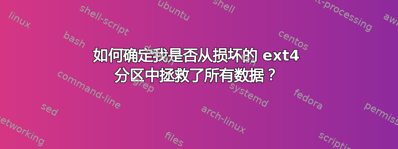 如何确定我是否从损坏的 ext4 分区中拯救了所有数据？