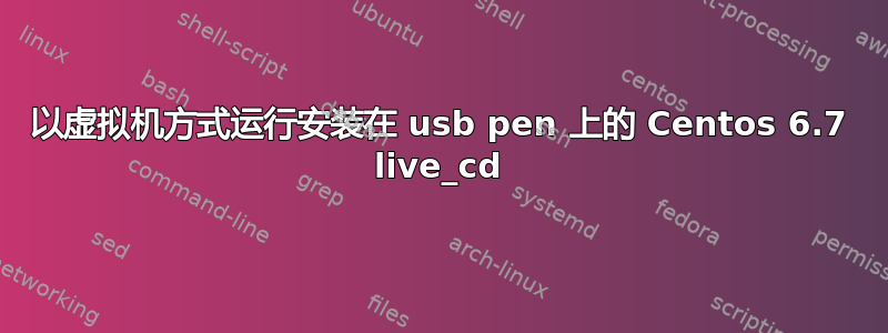 以虚拟机方式运行安装在 usb pen 上的 Centos 6.7 live_cd