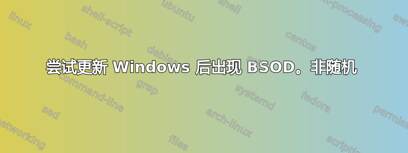 尝试更新 Windows 后出现 BSOD。非随机