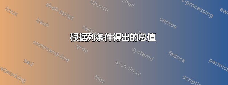 根据列条件得出的总值