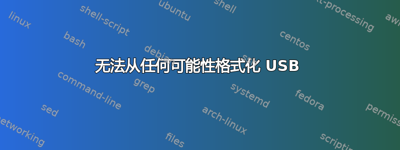 无法从任何可能性格式化 USB