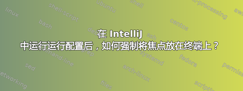 在 IntelliJ 中运行运行配置后，如何强制将焦点放在终端上？