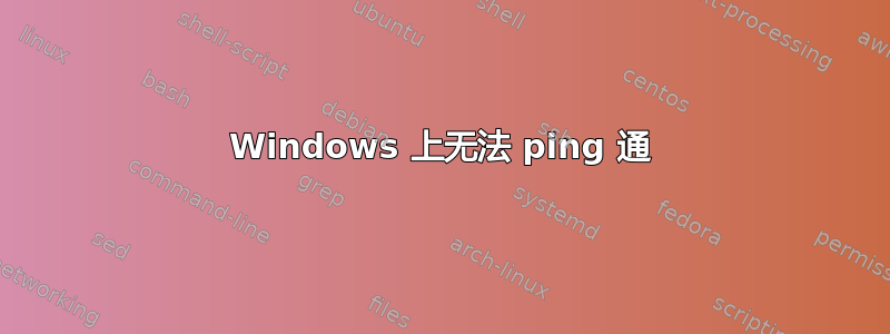 Windows 上无法 ping 通