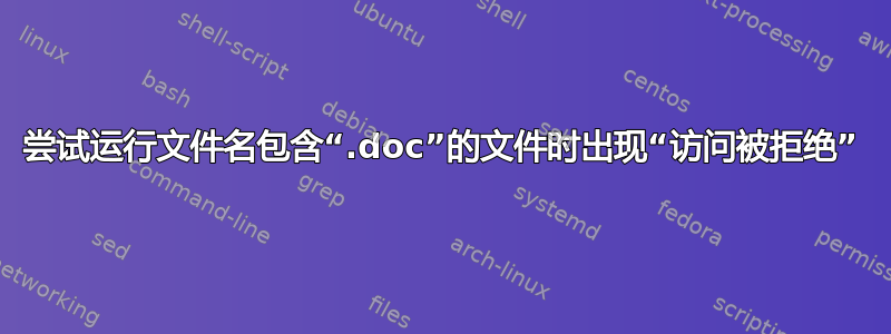 尝试运行文件名包含“.doc”的文件时出现“访问被拒绝”