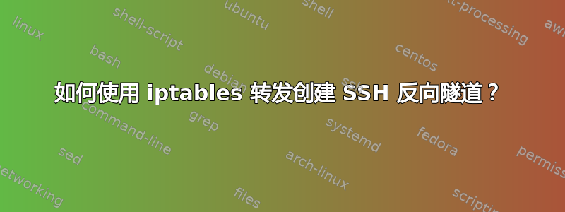 如何使用 iptables 转发创建 SSH 反向隧道？