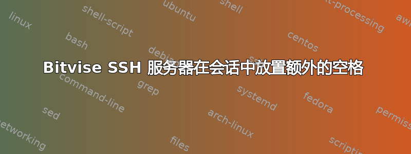 Bitvise SSH 服务器在会话中放置额外的空格