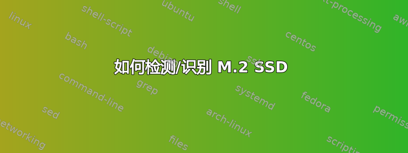 如何检测/识别 M.2 SSD