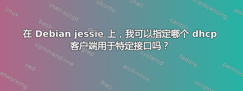 在 Debian jessie 上，我可以指定哪个 dhcp 客户端用于特定接口吗？